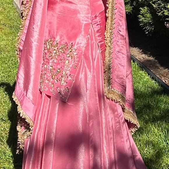 Baby Pink Silk Lengha for sale - Picture 3 of 7